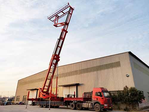 河南鄭州客戶試機18.5米高空制瓦車